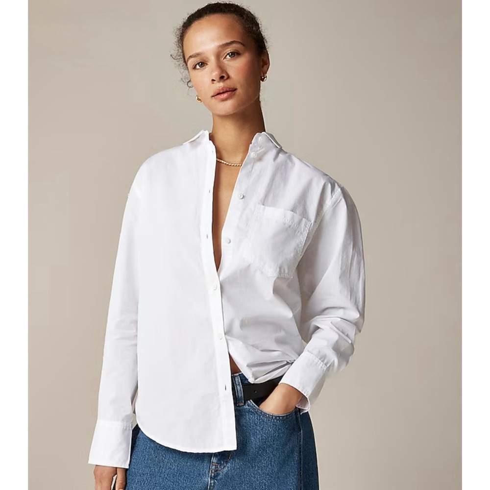 NWT J. Crew Tall Garçon Classic Shirt Cotton Poplin White